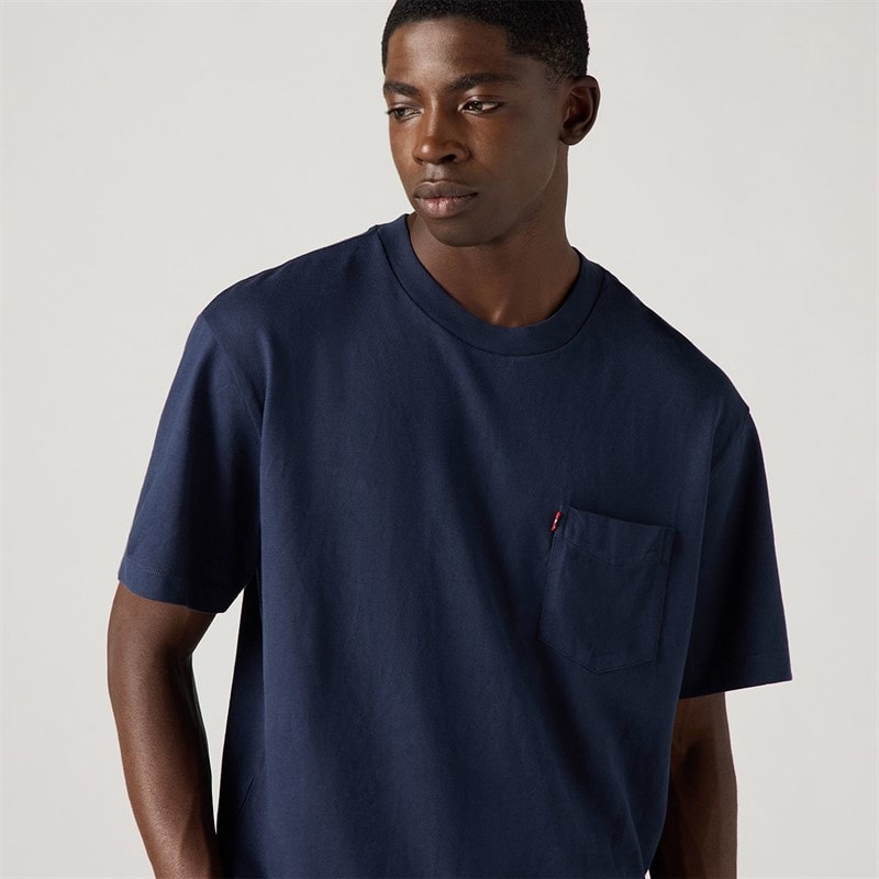 Levi's Mens The HW Pocket T-Shirt Navy Blazer - Image 3