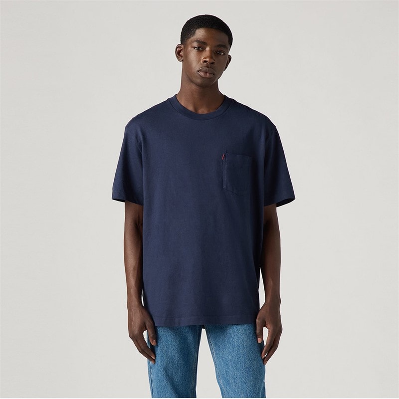 Levi's Mens The HW Pocket T-Shirt Navy Blazer - Image 4