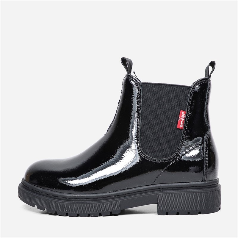 Levi's Kids Girls Oliver Boots Black Shiny 2459