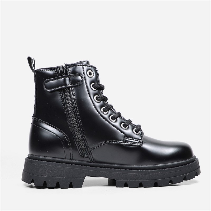 Levi's Junior Pasadena Refresh Boots Black Shiny 2459 - Image 3