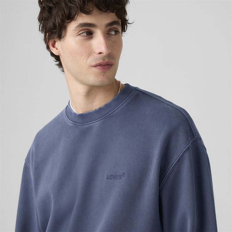 Levi's Mens Authentic Crew Sweatshirt Sargasso Sea Garment Dye - Image 3