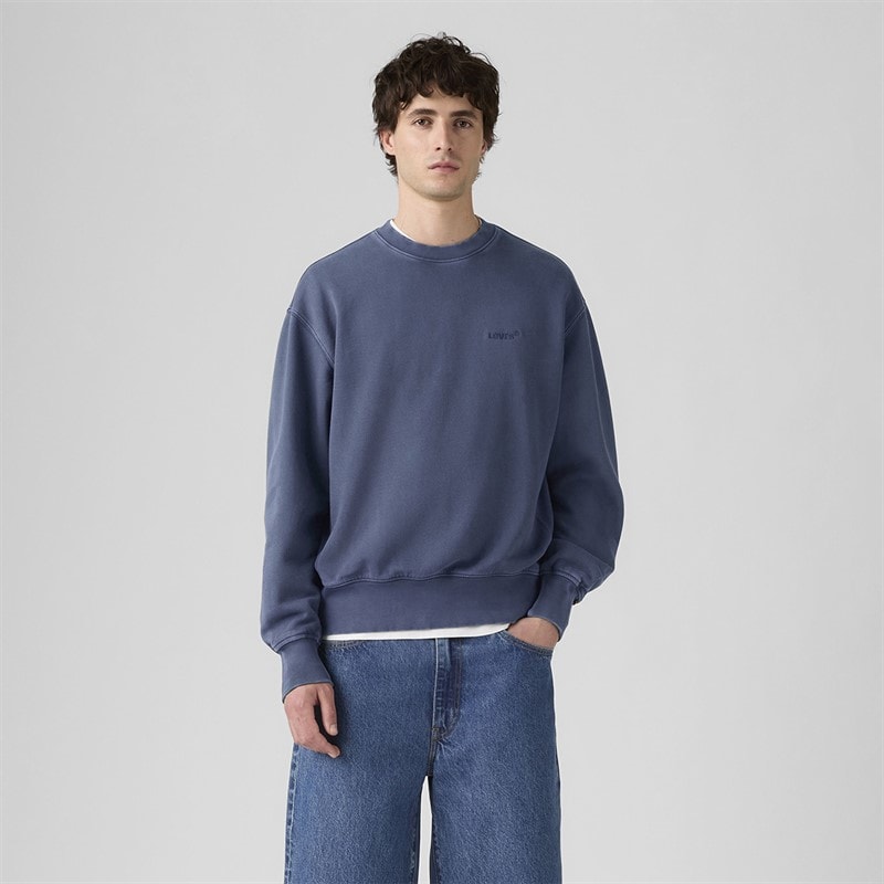 Levi's Mens Authentic Crew Sweatshirt Sargasso Sea Garment Dye - Image 4