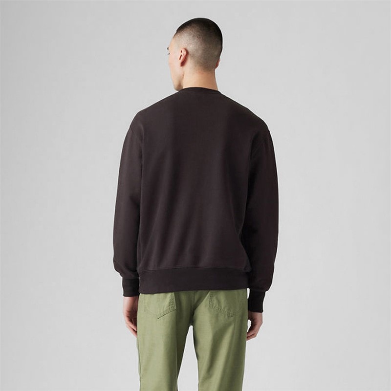 Levi's Mens Authentic Crew Sweatshirt Black Agate Garment Dye - Image 2