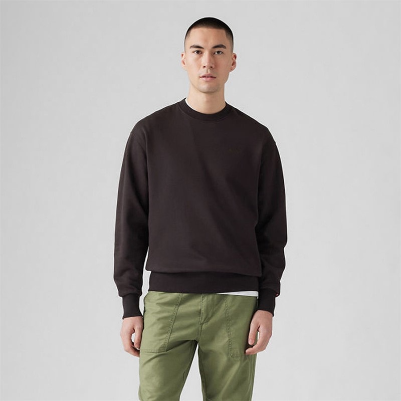 Levi's Mens Authentic Crew Sweatshirt Black Agate Garment Dye - Image 4