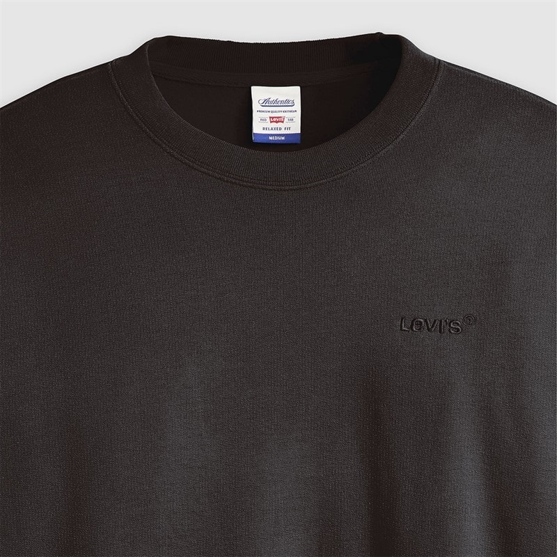 Levi's Mens Authentic Crew Sweatshirt Black Agate Garment Dye - Image 5