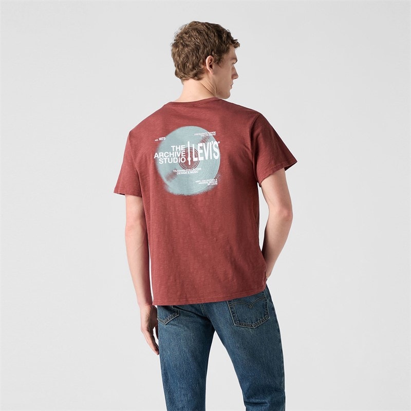 Levi's Mens Relaxed Fit T-Shirt Levis Records 1 Crushed Berry - Image 4