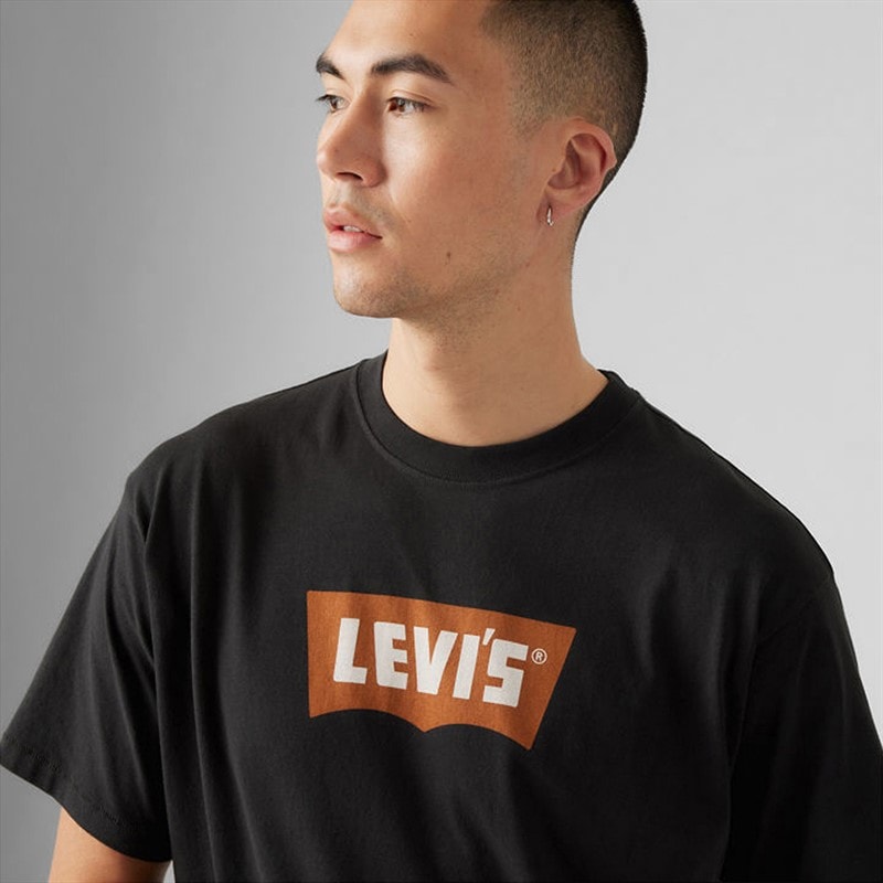 Levi's Mens Vintage Fit Graphic T-Shirt Vintage Pecan Batwing Caviar - Image 3