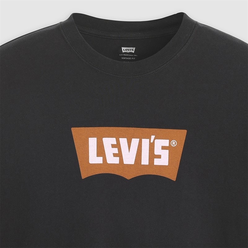 Levi's Mens Vintage Fit Graphic T-Shirt Vintage Pecan Batwing Caviar - Image 5