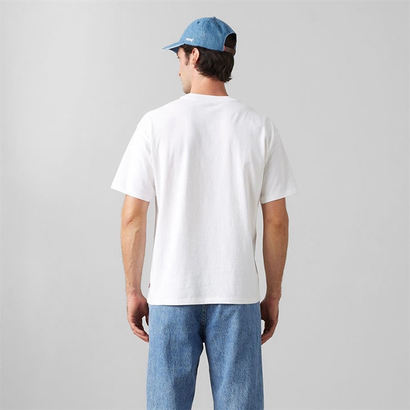 Levi's Mens Vintage Fit Graphic T-Shirt Vintage Chili Oil Batwing White - Image 2