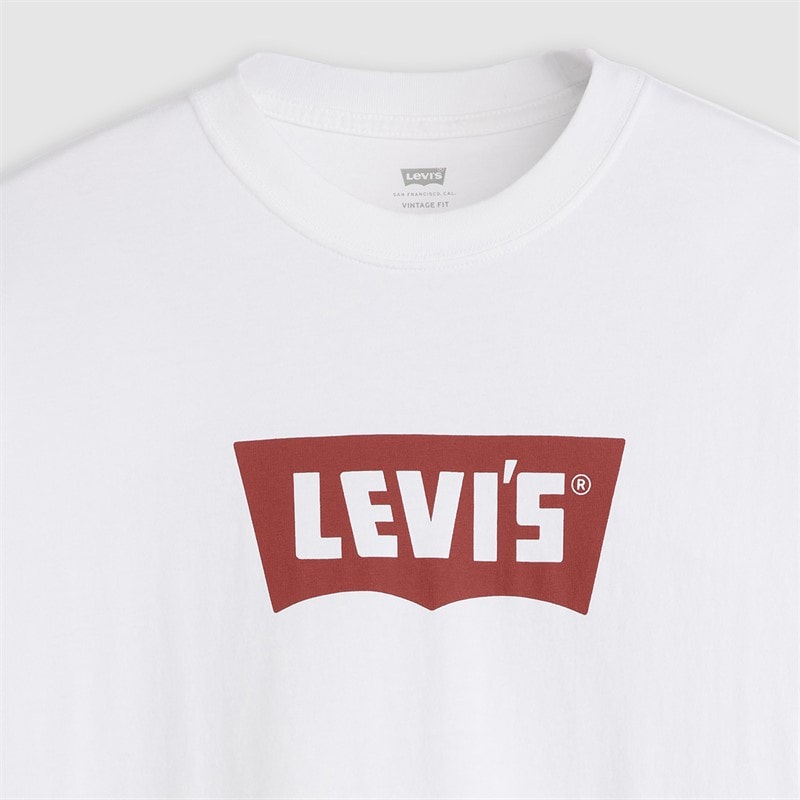 Levi's Mens Vintage Fit Graphic T-Shirt Vintage Chili Oil Batwing White - Image 4