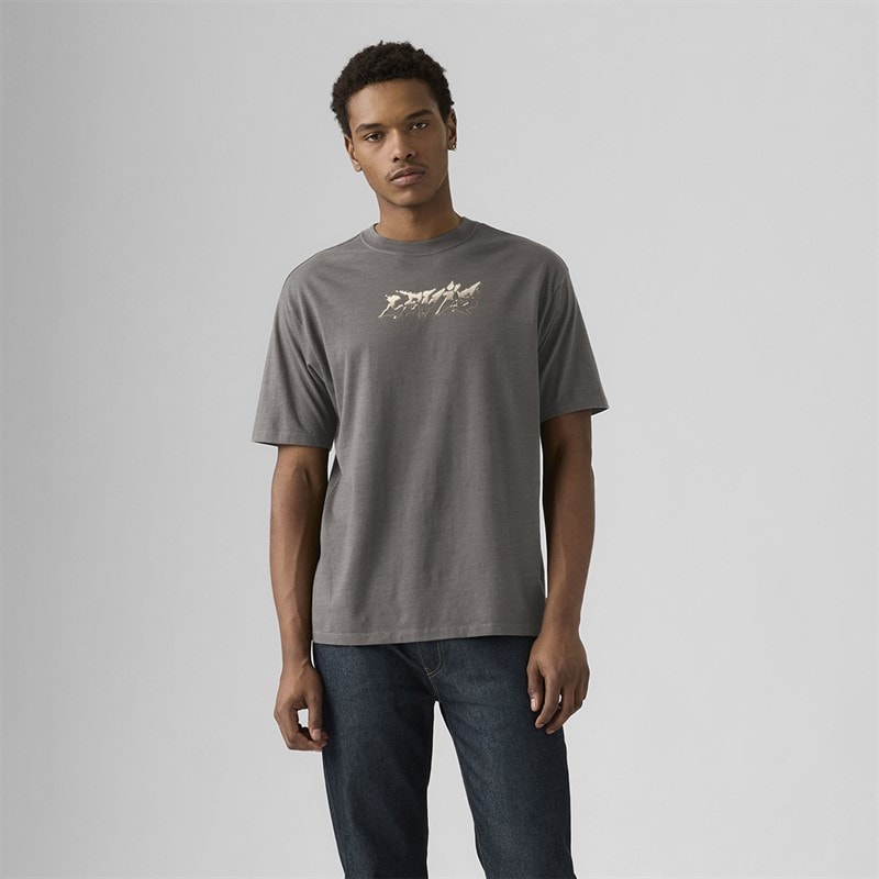 Levi's Mens Vintage Fit Graphic T-Shirt Copper Levis Smoked Pearl - Image 4