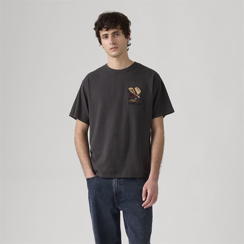 Levi's Mens Vintage Fit Graphic T-Shirt Horseshoe Bison Phantom - Image 1