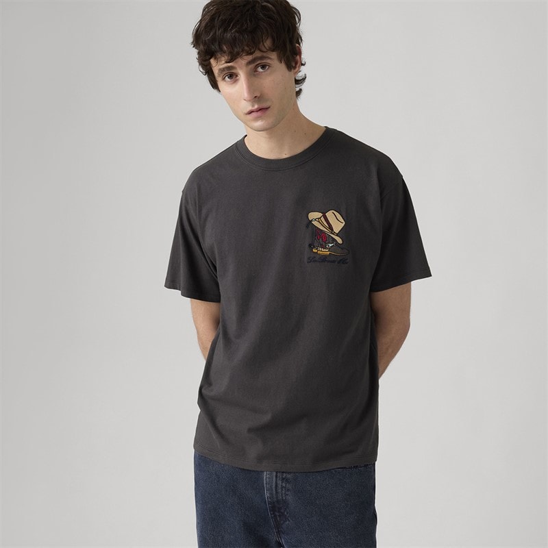 Levi's Mens Vintage Fit Graphic T-Shirt Horseshoe Bison Phantom - Image 4