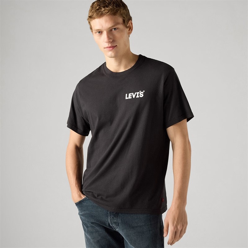 Levi's Mens Relaxed Fit T-Shirt Caviar - Image 4