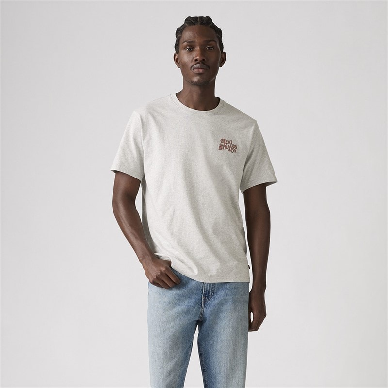 Levi's Mens Relaxed Fit T-Shirt Worn By Cowboys Light Heather Grey - Image 1
