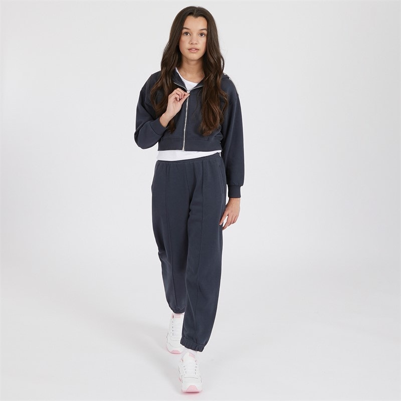 MINOTI Girls Fleece Tracksuit Dark Grey - Image 3