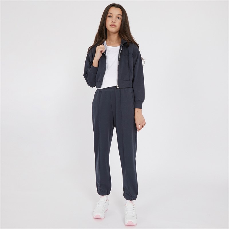 MINOTI Girls Fleece Tracksuit Dark Grey - Image 4