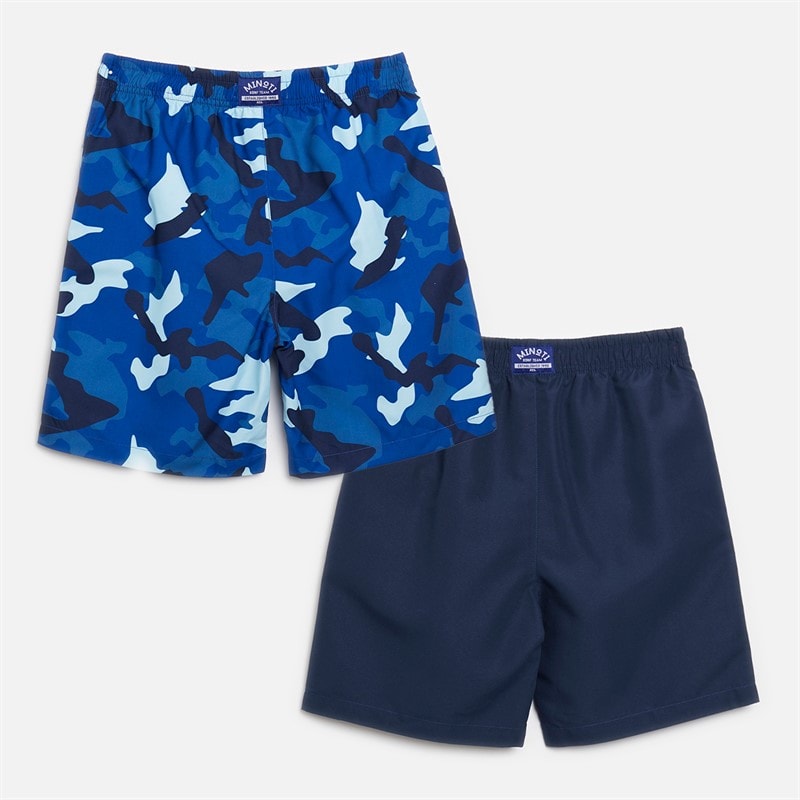 MINOTI Boys Two Pack Swim Shorts Multi/Navy - Image 2