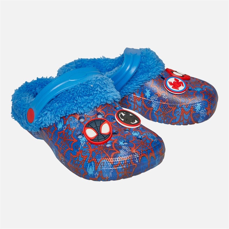 Spiderman Infant Boys Spidey And Friends Woddson Fur Lined Clogs Blue/Red/Multi - Image 1