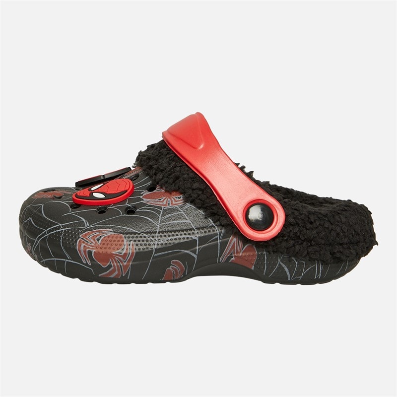 Spiderman Infant Boys Ny Fur Lined Clogs Black/Red - Image 2