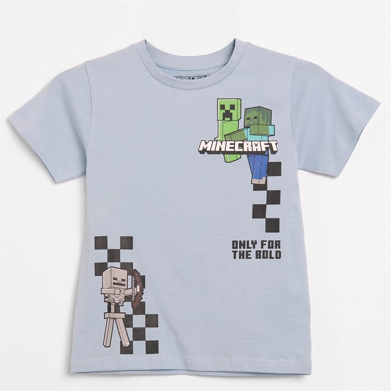 Minecraft Boys Three Pack T-Shirts Set Sky Grey/Blue - Image 3