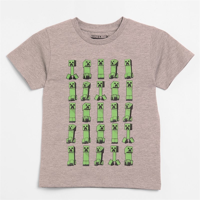 Minecraft Boys Three Pack T-Shirts Set Sky Grey/Blue - Image 4