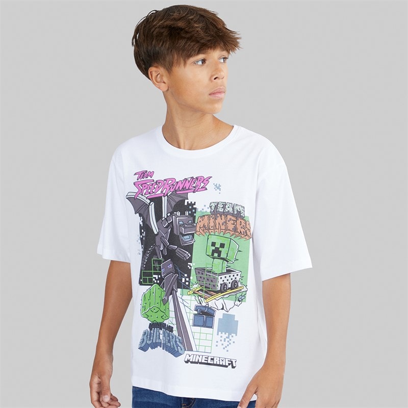 MINECRAFT Boys Mjahi T-Shirt Bright White