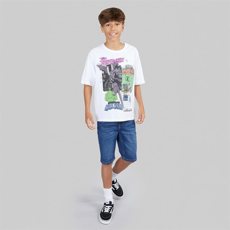 MINECRAFT Boys Mjahi T-Shirt Bright White - Image 3