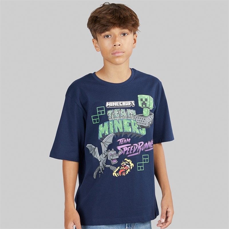 MINECRAFT Boys Mjahi T-Shirt Navy Blazer