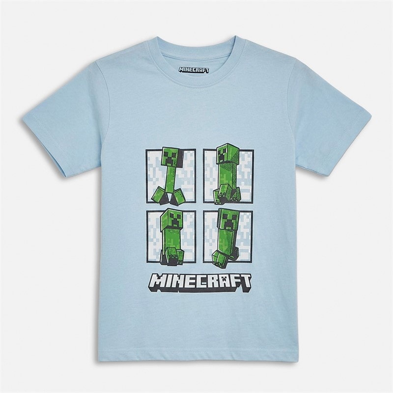 MINECRAFT Boys Five Pack T-Shirts Blue Multi - Image 5