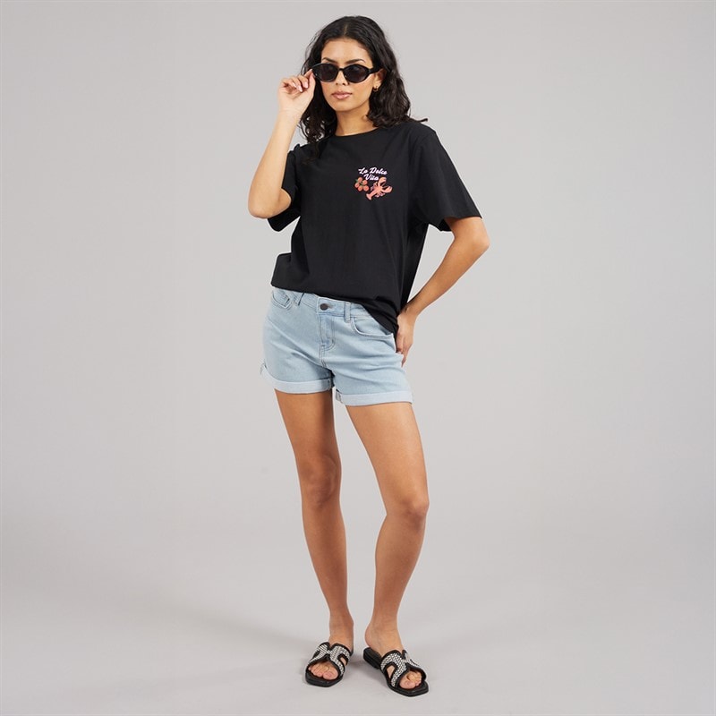 Noisy May Womens Debby Denim Shorts Light Blue Denim - Image 4