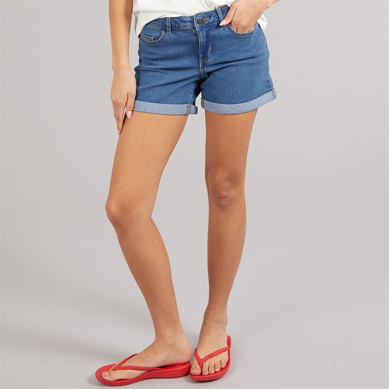 Noisy May Womens Debby Denim Shorts Medium Blue Denim