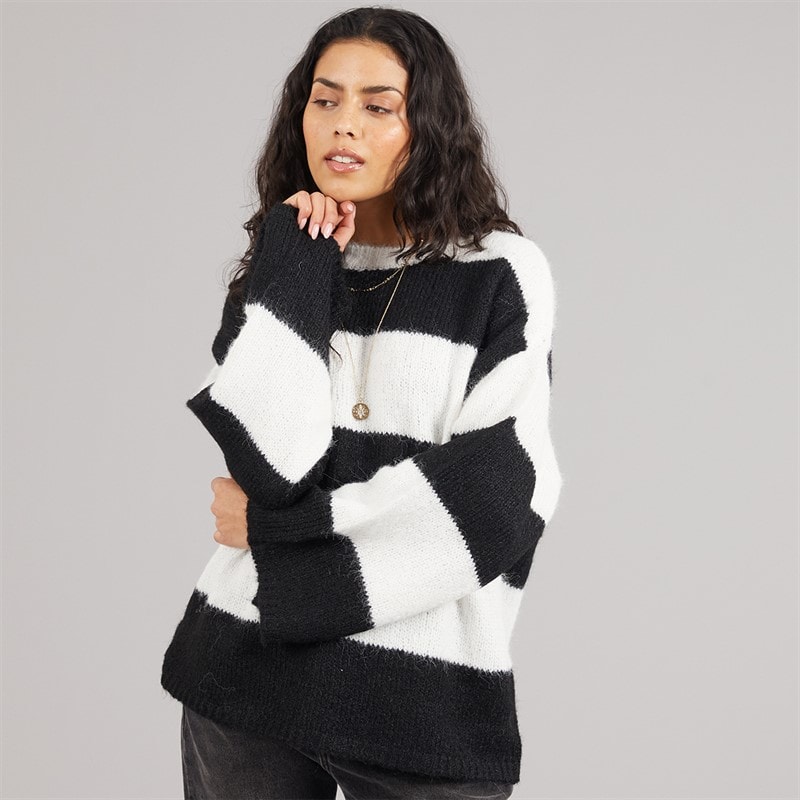 Noisy May Womens Sutton Oversized Knit Jumper Eggnog