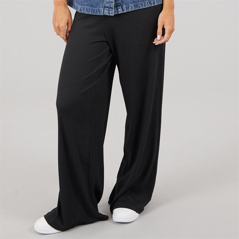 Noisy May Womens Pasa Wide Leg Trousers Black - Image 1