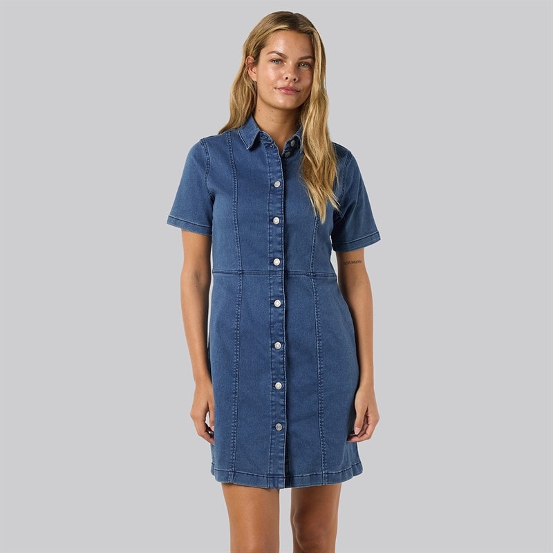 Noisy May Womens Slim Denim Dress Medium Blue Denim