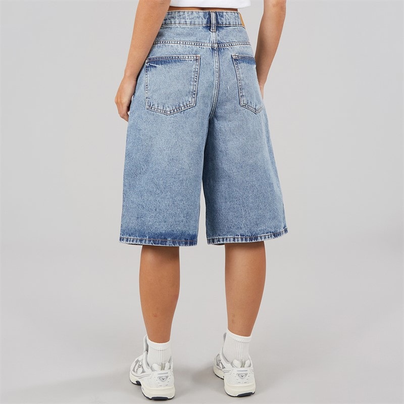 Noisy May Womens Mindie Bermuda Shorts Light Blue Denim - Image 2