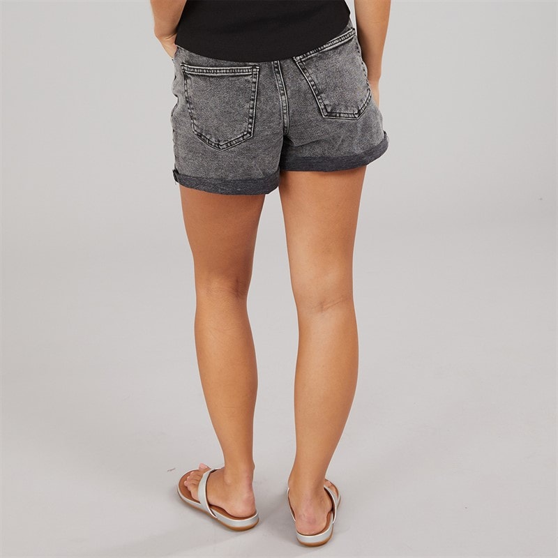 Noisy May Womens High Waist Denim Shorts Dark Grey Denim - Image 2
