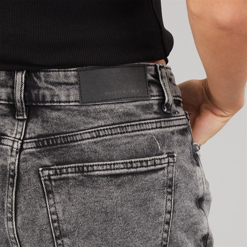 Noisy May Womens High Waist Denim Shorts Dark Grey Denim - Image 3