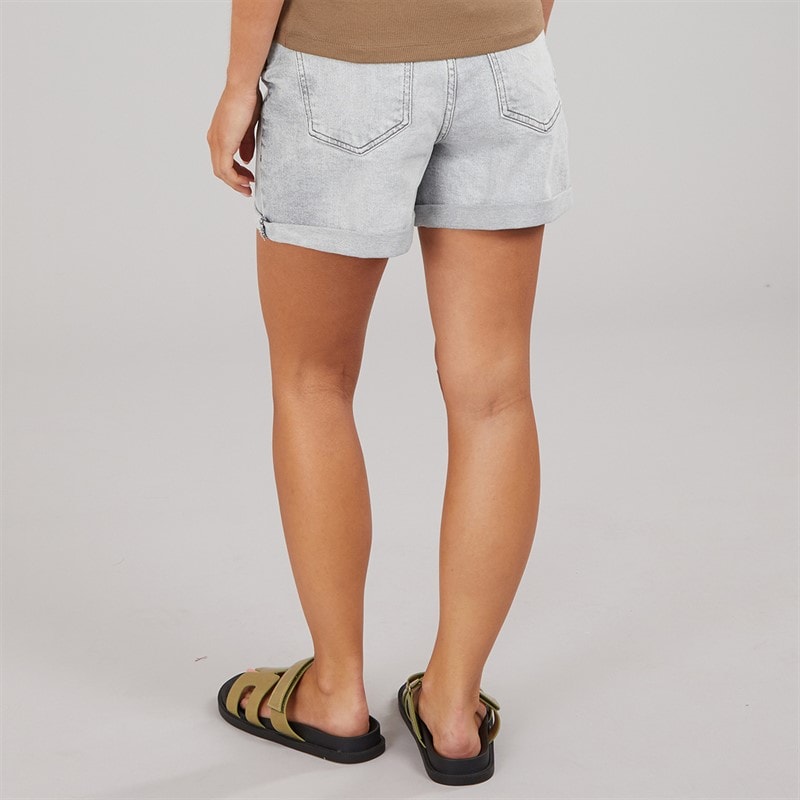 Noisy May Womens High Waist Denim Shorts Light Grey Denim - Image 2