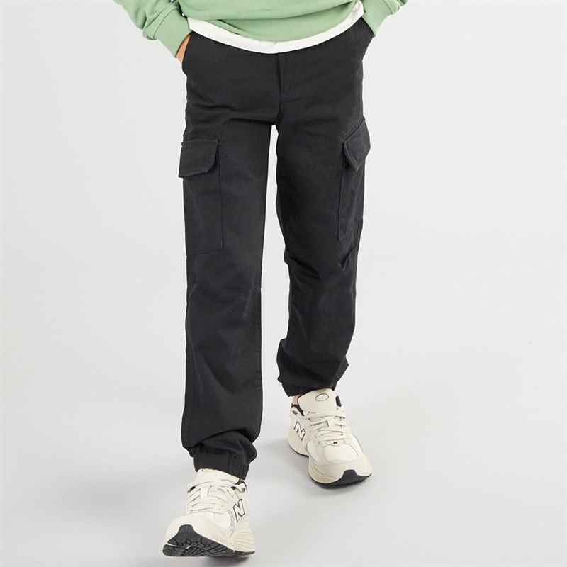 Lyle And Scott Boys Ripstop Cuffed Cargo Trousers Z865 Jet Black - Image 1