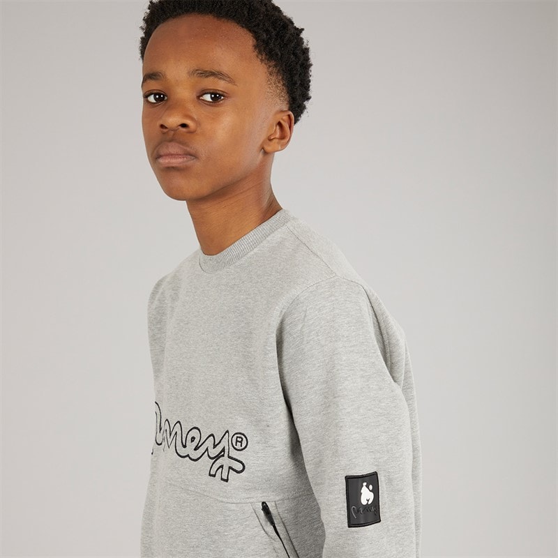 Money Boys Relex Crew Sweatshirt Grey - Image 3