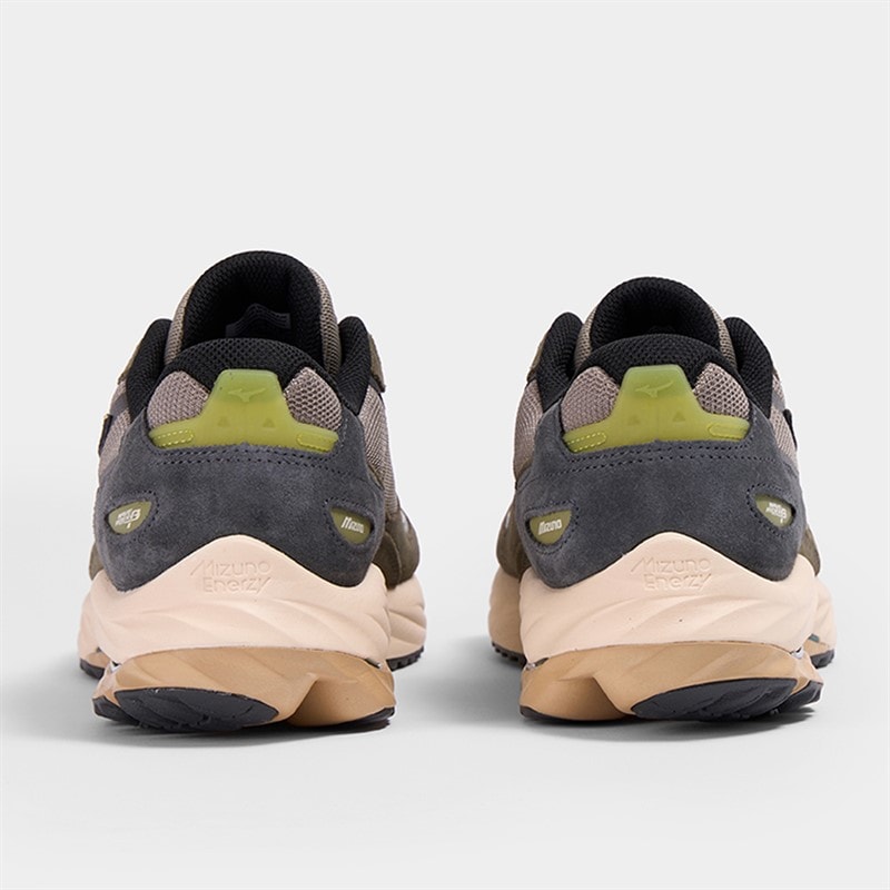 Mizuno Wave Rider Beta Trainers Vintage Khaki/Black Sand/Grape - Image 3
