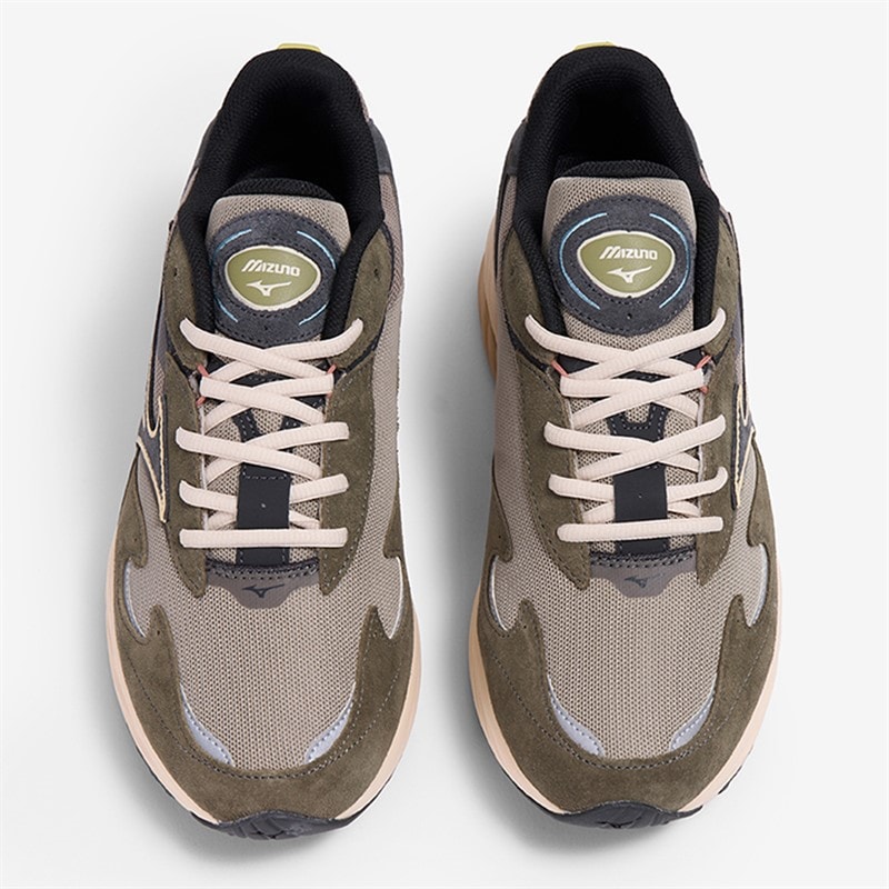 Mizuno Wave Rider Beta Trainers Vintage Khaki/Black Sand/Grape - Image 4