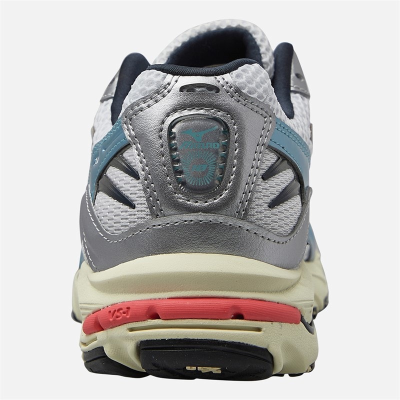 Mizuno Wave Rider 10 Trainers White/Vintage Khaki/Reef Waters - Image 3