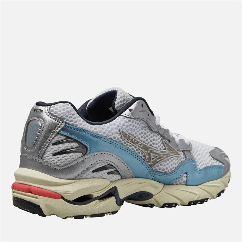 Mizuno Wave Rider 10 Trainers White/Vintage Khaki/Reef Waters - Image 5