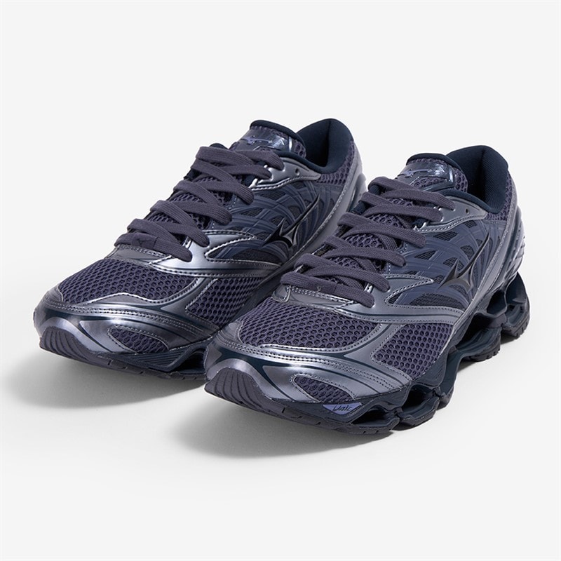 Mizuno Mens Wave Prophecy Trainers Odyssey ey Odyssey Gray/Black/Metallic Gr - Image 2