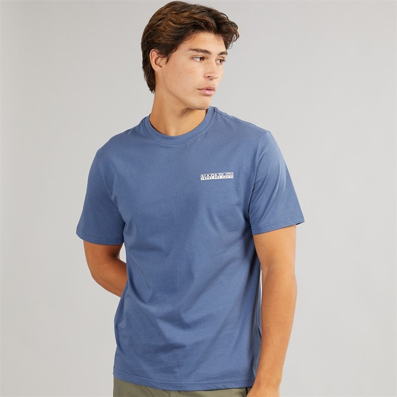 Napapijri Mens Mirada Back Graphic T-Shirt Blue Infinity - Image 2