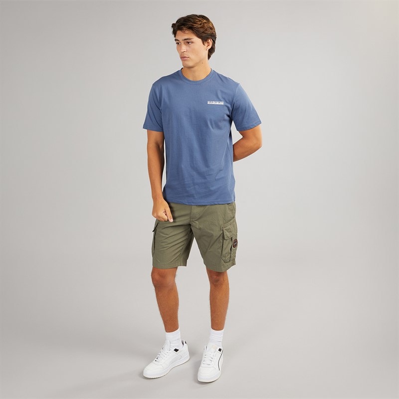 Napapijri Mens Mirada Back Graphic T-Shirt Blue Infinity - Image 4