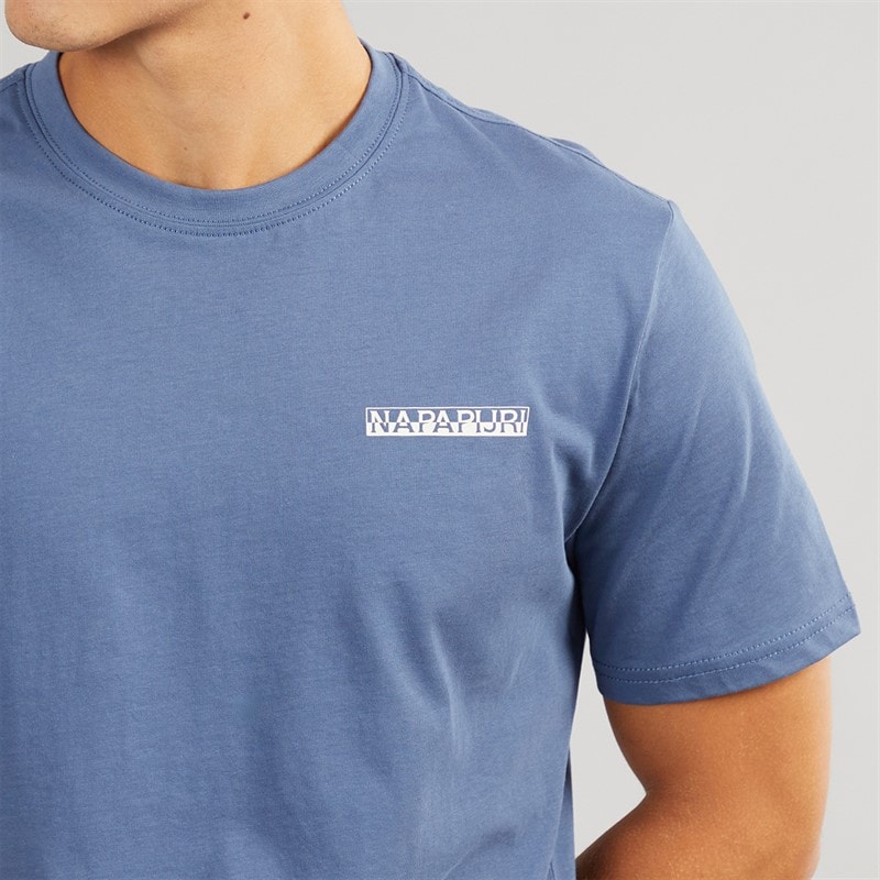 Napapijri Mens Mirada Back Graphic T-Shirt Blue Infinity - Image 5