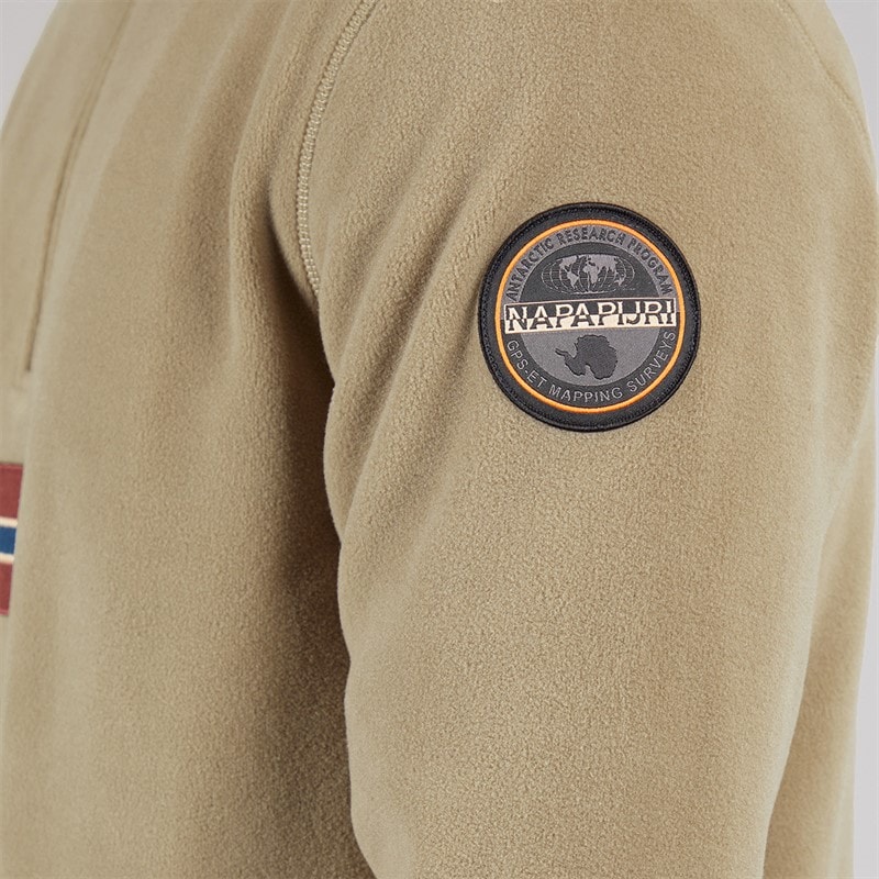 Napapijri Mens Tev Polar 1/2 Zip Sweatshirt Fallen Rock - Image 3